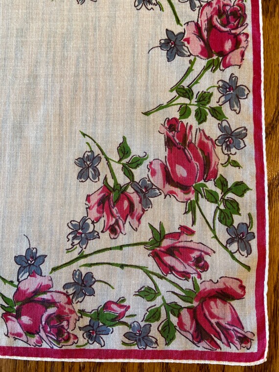 Restored Vintage Printed Handkerchief with Hot Pi… - image 5