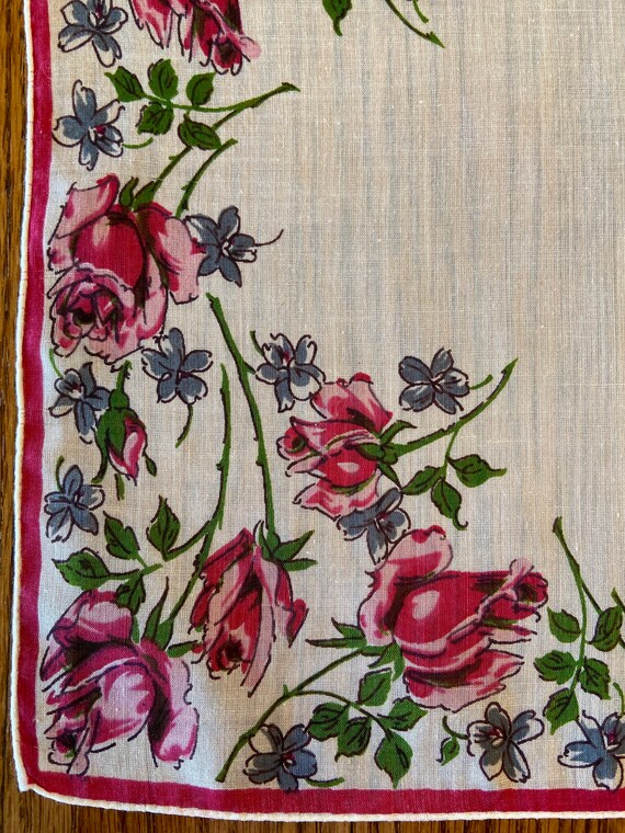 Restored Vintage Printed Handkerchief with Hot Pi… - image 4