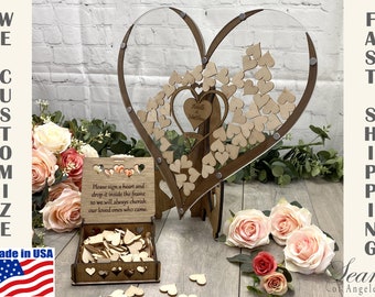Birthday Engagement PERSONALISED HEART WEDDING GUEST BOOK /& SIGN Anniversary