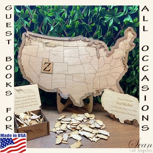 USA MAP Wedding Guest Book Alternative, USA Guest Book, United States Alternative Wedding Guest Book, Patriotic Guest Book, SeanOfAngeles