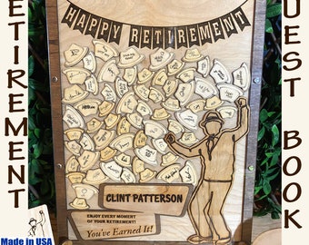 PERSONALIZED RETIREMENT Guest Book Alternative, Retirement Celebration Guest Book, Retirement Party Keepsake, Retirement Gift, SeanOfAngeles