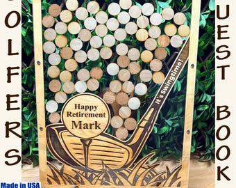 GOLF LOVER Guest Book, Golfer Retirement Gift, Fairway Fanatic Guest Book, Retiree Guest Book, Retired & Ready to Par-Tee! SeanOfAngeles