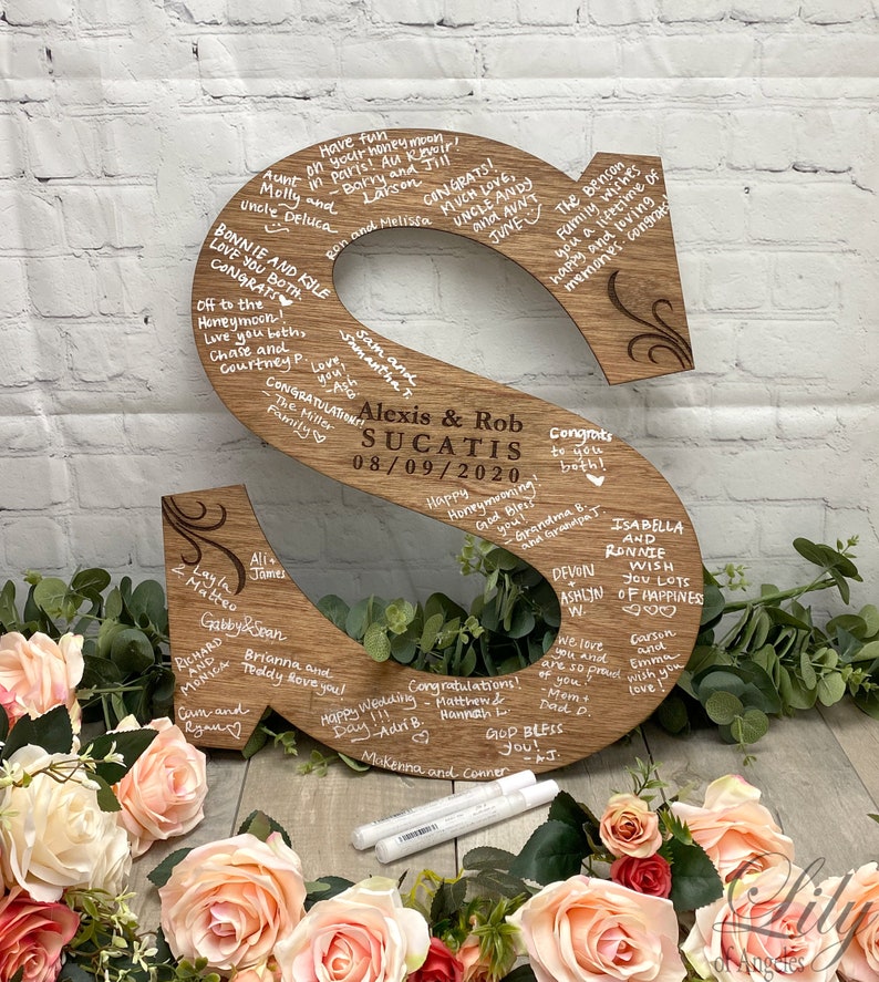 Personalized Wedding Letter Guest Book Alternative Letter Etsy