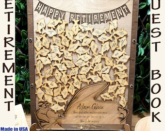 PERSONALIZED RETIREMENT Guest Book Alternative, Retirement Celebration Guest Book, Retirement Party Keepsake, Retirement Gift, SeanOfAngeles