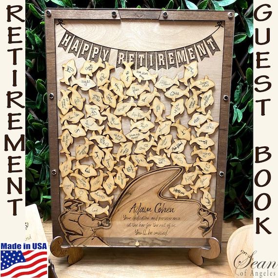 PERSONALIZED RETIREMENT Guest Book Alternative, Retirement Celebration Guest Book, Retirement Party Keepsake, Retirement Gift, SeanOfAngeles