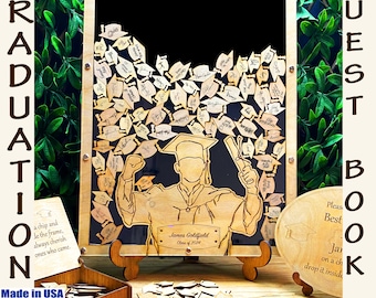 GRADUATION Guest Book Alternative, Wood Cap Signatures, USA Made Keepsake, School Last Day,  SeanOfAngeles