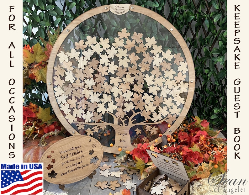 MAPLE TREE & LEAVES Wedding Guest Book Alternative Wedding Etsy