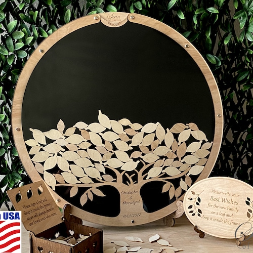 MAPLE TREE & LEAVES Wedding Guest Book Alternative Wedding Etsy