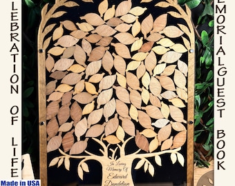 CELEBRATION OF LIFE Guest Book Alternative, Memorial Alternative Guest Book, Funeral Guest Book, Tree Of Life Guest Book, SeanOfAngeles