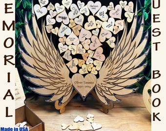 ANGEL WINGS MEMORIAL Guest Book Alternative, Commemoration Guest Book, Angel Wings Guest Book, Remembrance Guest Book Tribute, SeanOfAngeles