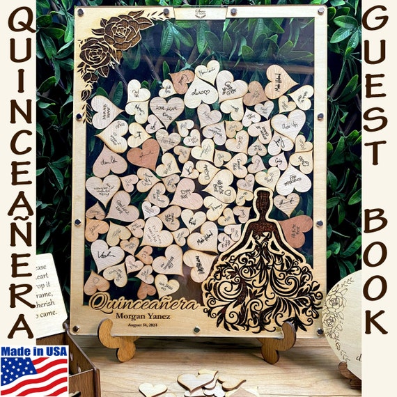 Quinceañera Guest Book Alternative, USA Made, Sweet 16, Quince, Birthday Gifts, Quinceañera Drop Box, B-Day Gift, SeanOfAngeles