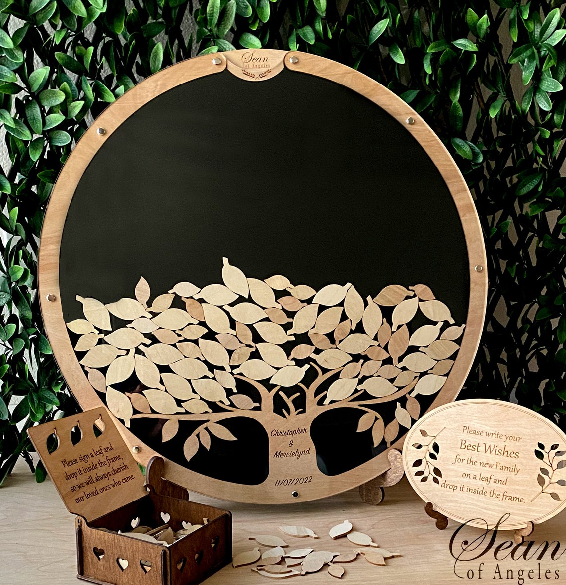 TREE & LEAVES Wedding Guest Book Alternative Wedding Guest image 4