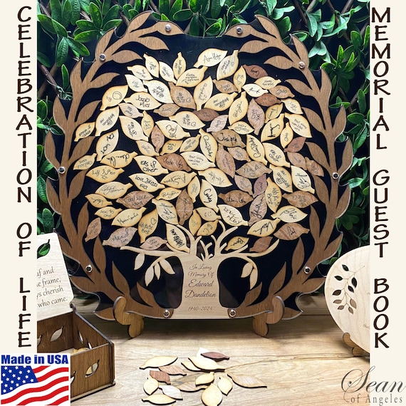CELEBRATION OF LIFE Guest Book Alternative, Memorial Alternative Guest Book, Funeral Guest Book, Tree Of Life Guest Book, SeanOfAngeles