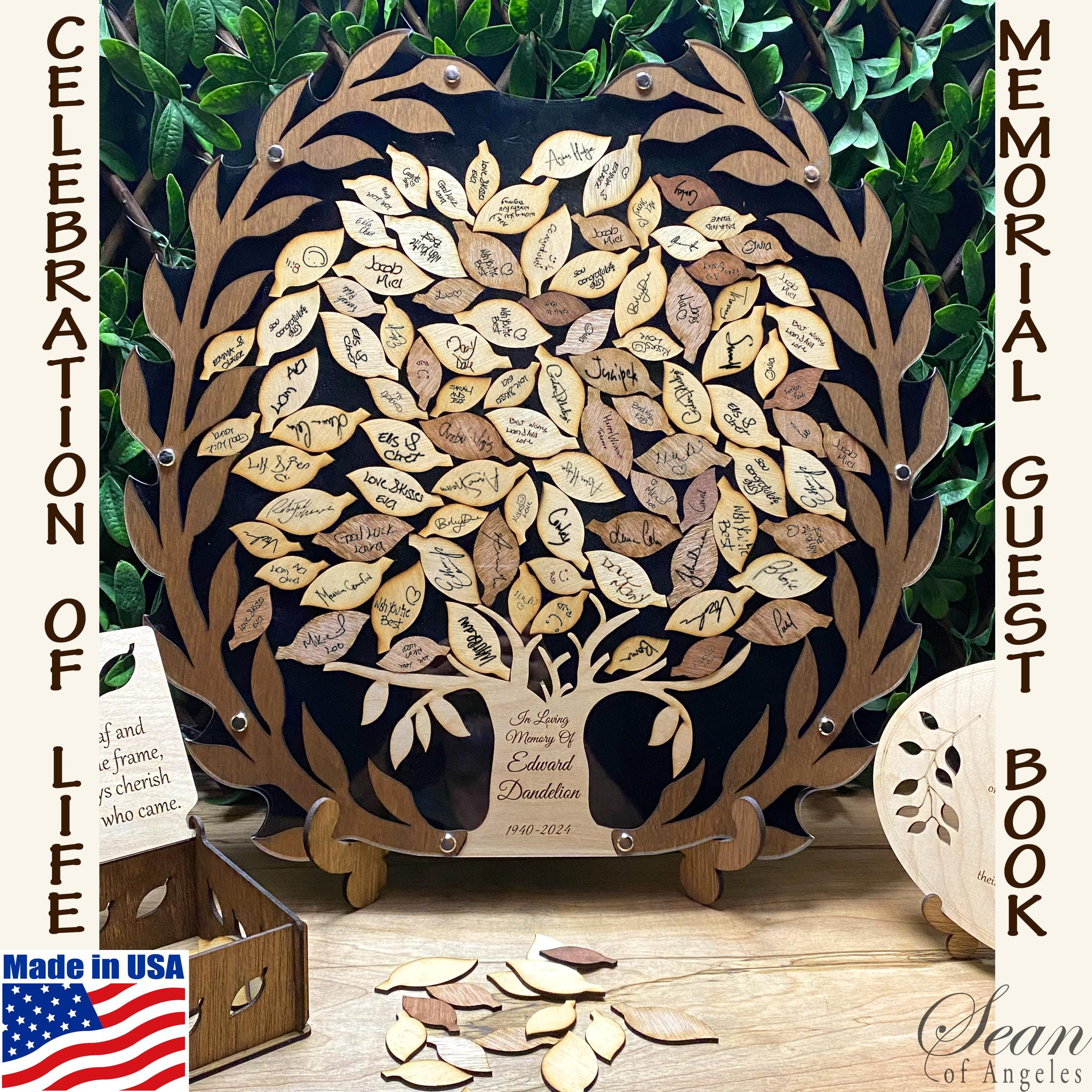 CELEBRATION OF LIFE Guest Book Alternative, Memorial Alternative Guest Book, Funeral Guest Book, Tree Of Life Guest Book, SeanOfAngeles