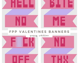 FPP Valentines Banners | 12" block bundle | Sassy Edition