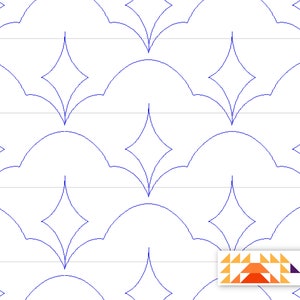 Sparkle Clam // Digital Edge-to-Edge Quilting Pattern for Longarm Quilting