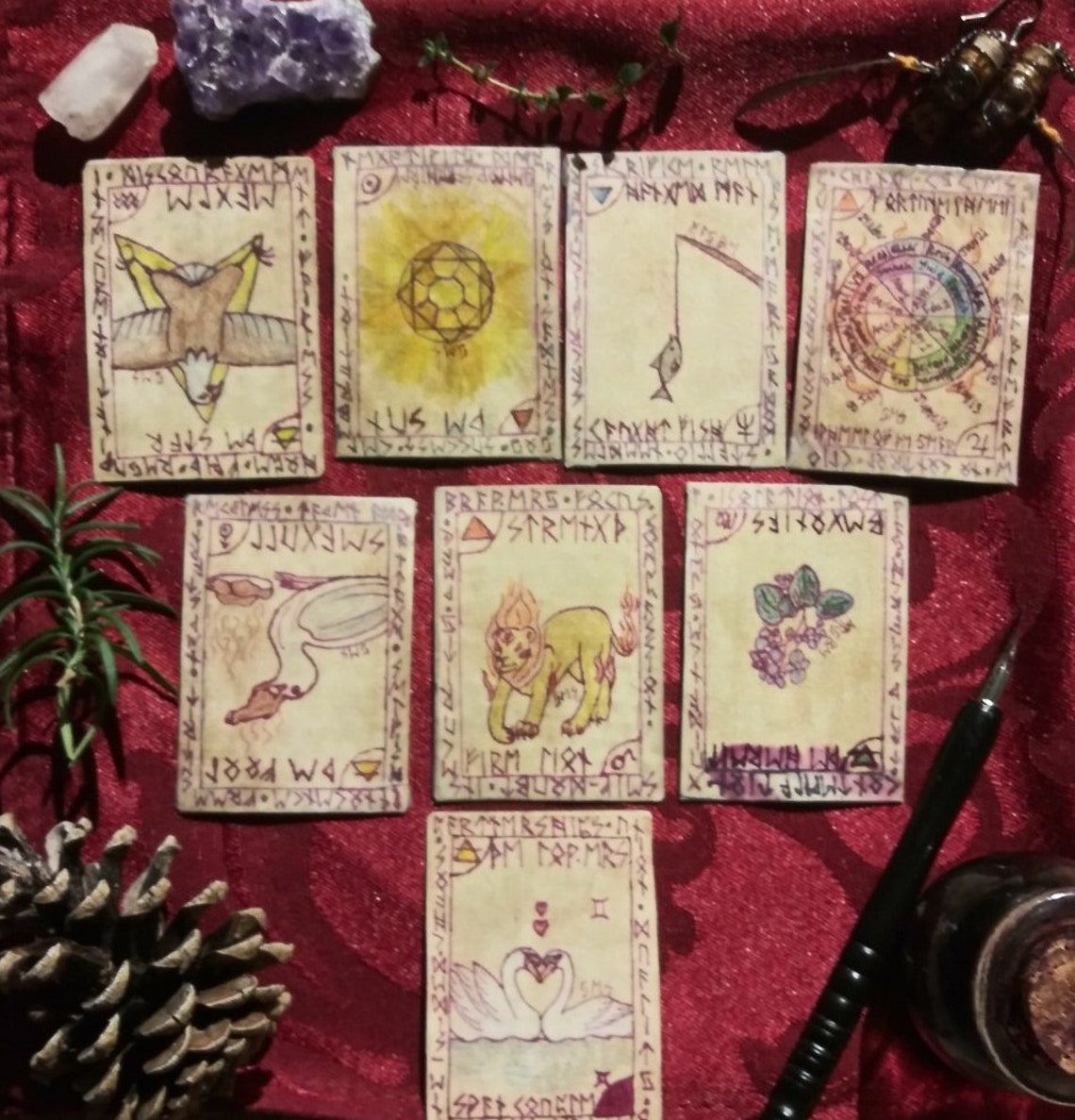 eight-card-tarot-reading-with-handmade-major-arcana-etsy