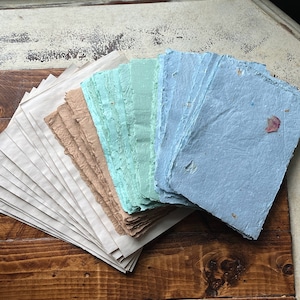 Coleção Floresta de Papel Artesanal, Folhas Brilhantes, Diário de Lixo Reciclado, Bordas Recortadas e Ecológico 5" x 7", Grimório Dark Academia