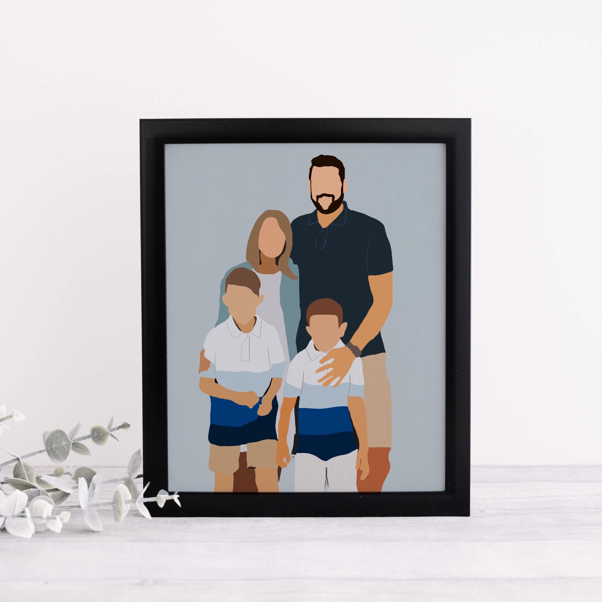 Custom made illustration Girlfriend Portrait Personalized Digital File ...