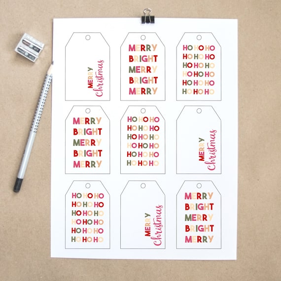 Printable Christmas Gift Tags Printable Holiday Tags Gift | Etsy
