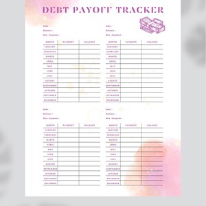 Digital Debt Tracker, Debt Snowball, Debt Payoff Tracker, Debt Tracker Printable, Debt Payoff, Debt Tracker Printable PDF, Digital Prints