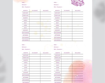 Digital Debt Tracker, Debt Snowball, Debt Payoff Tracker, Debt Tracker Printable, Debt Payoff, Debt Tracker Printable PDF, Digital Prints