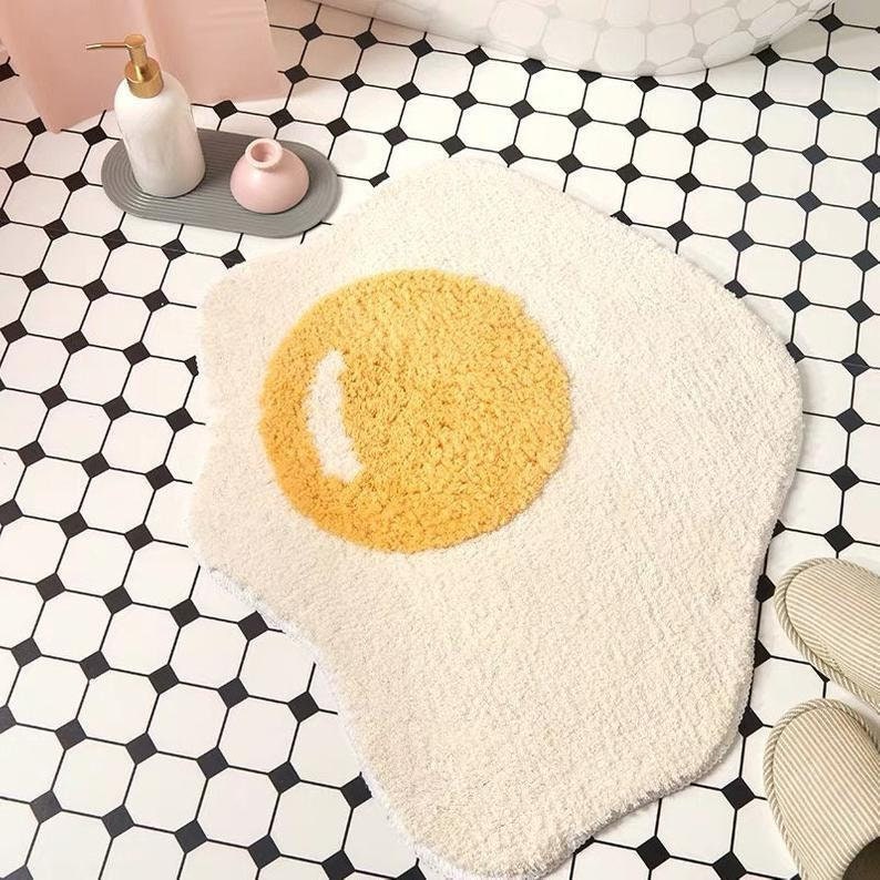Cute Fried Egg Carpet Rug Mat Etsy