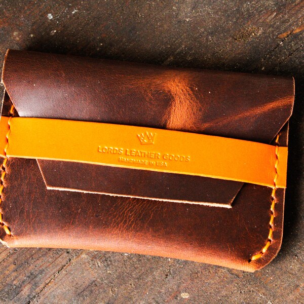 Two tone wallet, flap wallet, minimalist wallet, handcrafted wallet, edc card holder, simple wallet