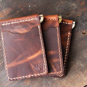 Money clip wallet, spring clip wallet, minimalist wallet, Handmade, leather goods, slim wallet, unique