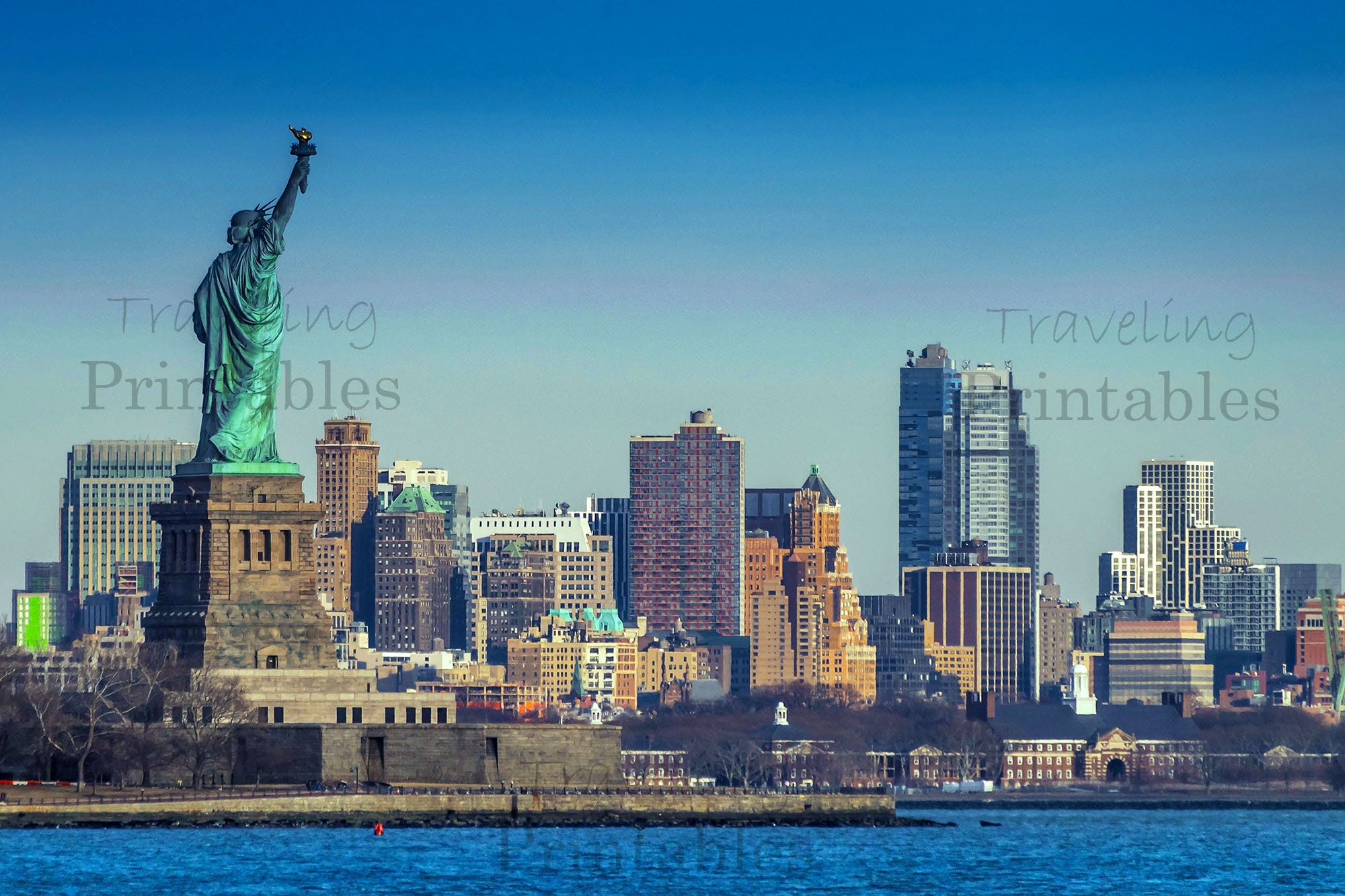 Statue of Liberty Printable Poster Background Shot of New - Etsy Ireland