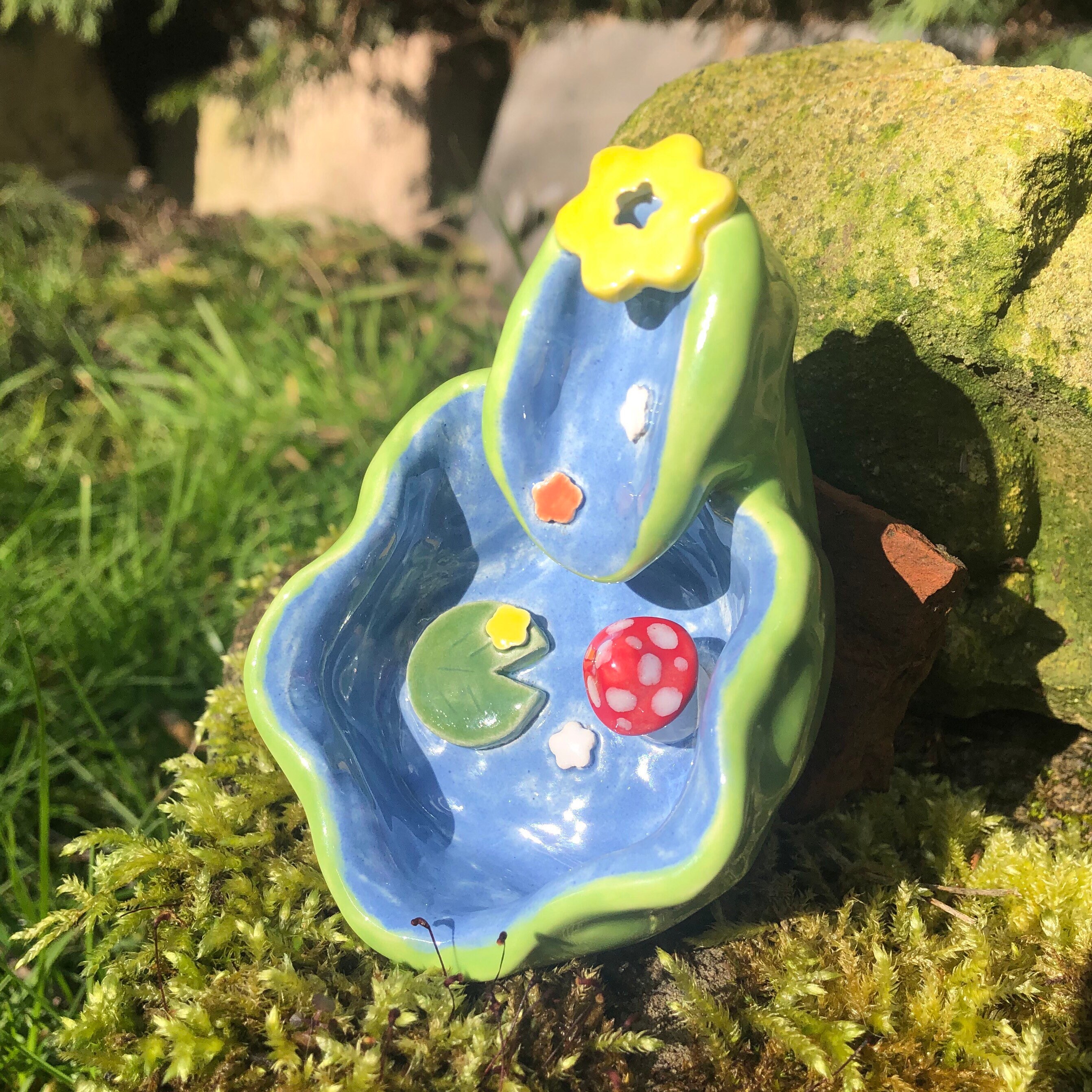 Cute Ceramic Incense Waterfall Holder Etsy