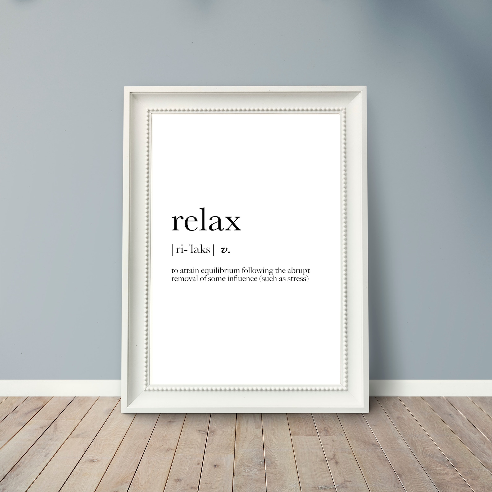 Relax Definition Printable Wall Art Black and White Relax | Etsy