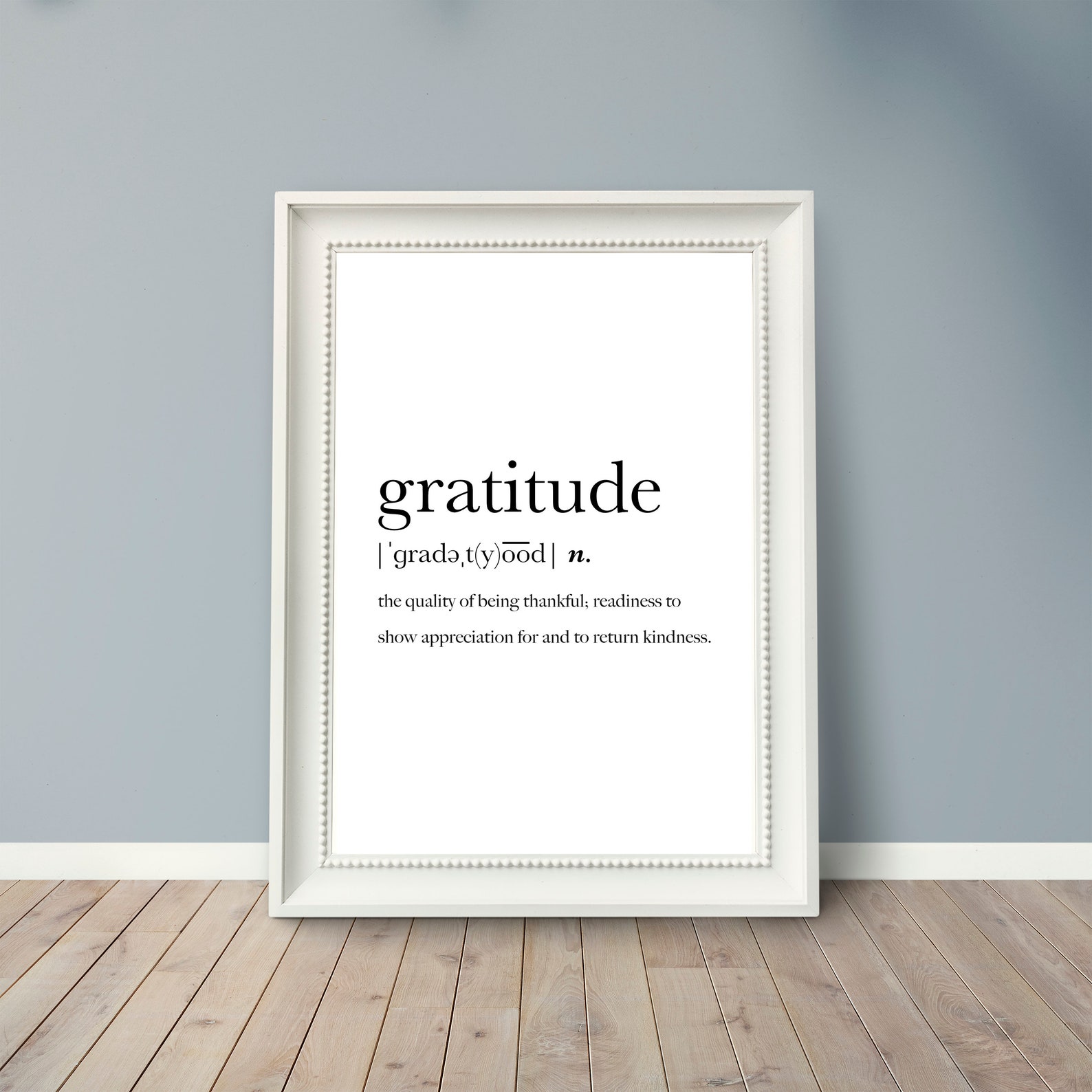 Gratitude Definition Printable Wall Art Black and White Etsy