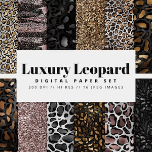 Luxury Leopard Digital Paper - Primal, Seamless Pattern, Animal Print Background, Printable, Patterns, Leopard, Cheetah, Jaguar, Jungle, Cat