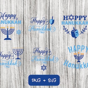 Hanukkah Bundle SVG PNG Files, Hiver, Vacances, Festive - Téléchargement instantané