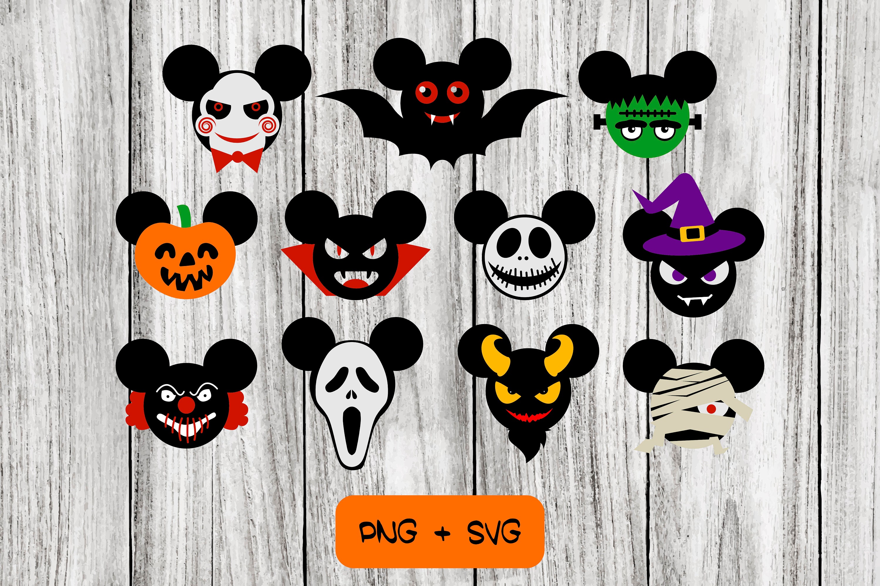 Halloween Mickey SVG PNG Files Ghost Monster Scream Bat Etsy UK
