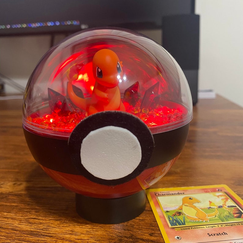Pokemon Terrarium With Lights Charmander 2 Pokemon Etsy