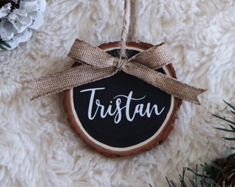 Custom Name Ornament | Wood Slice Ornament | Christmas Ornament | Farmhouse Christmas | Christmas Gift | Custom Gift | Christmas Decor