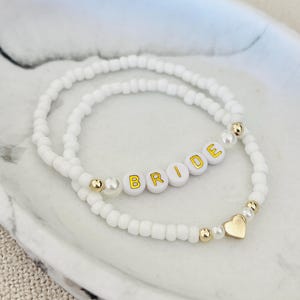 Custom Bride Bracelet, Gifts for Bride, Bachelorette Gift Bag, Personalized Name Bracelet, Engagement Gift, Custom Name Jewelry, Bride Gift