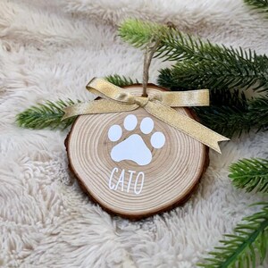 Custom Paw Print Ornament | Wood Slice Ornament | Christmas Ornament | Dog Gift | Cat Gift | Christmas Gift | Custom Gift | Pet Ornament