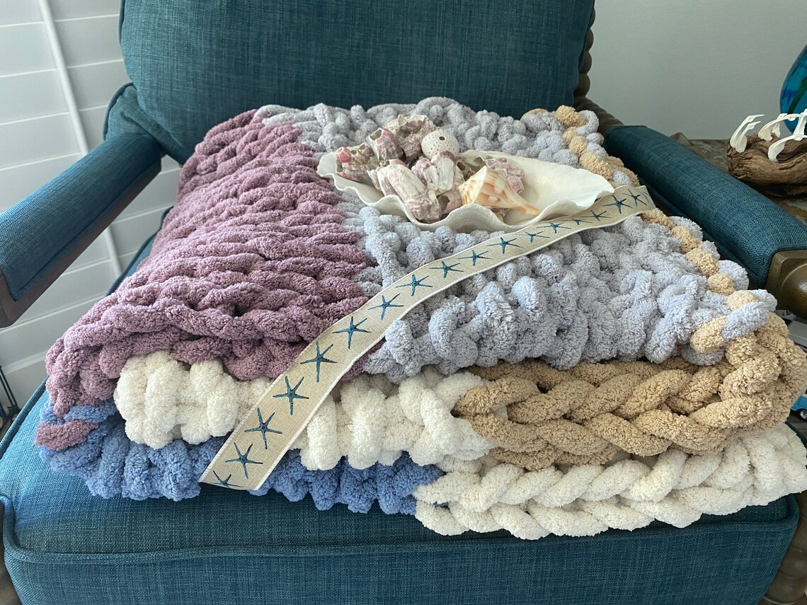 Chunky Multi Color Blanket Etsy