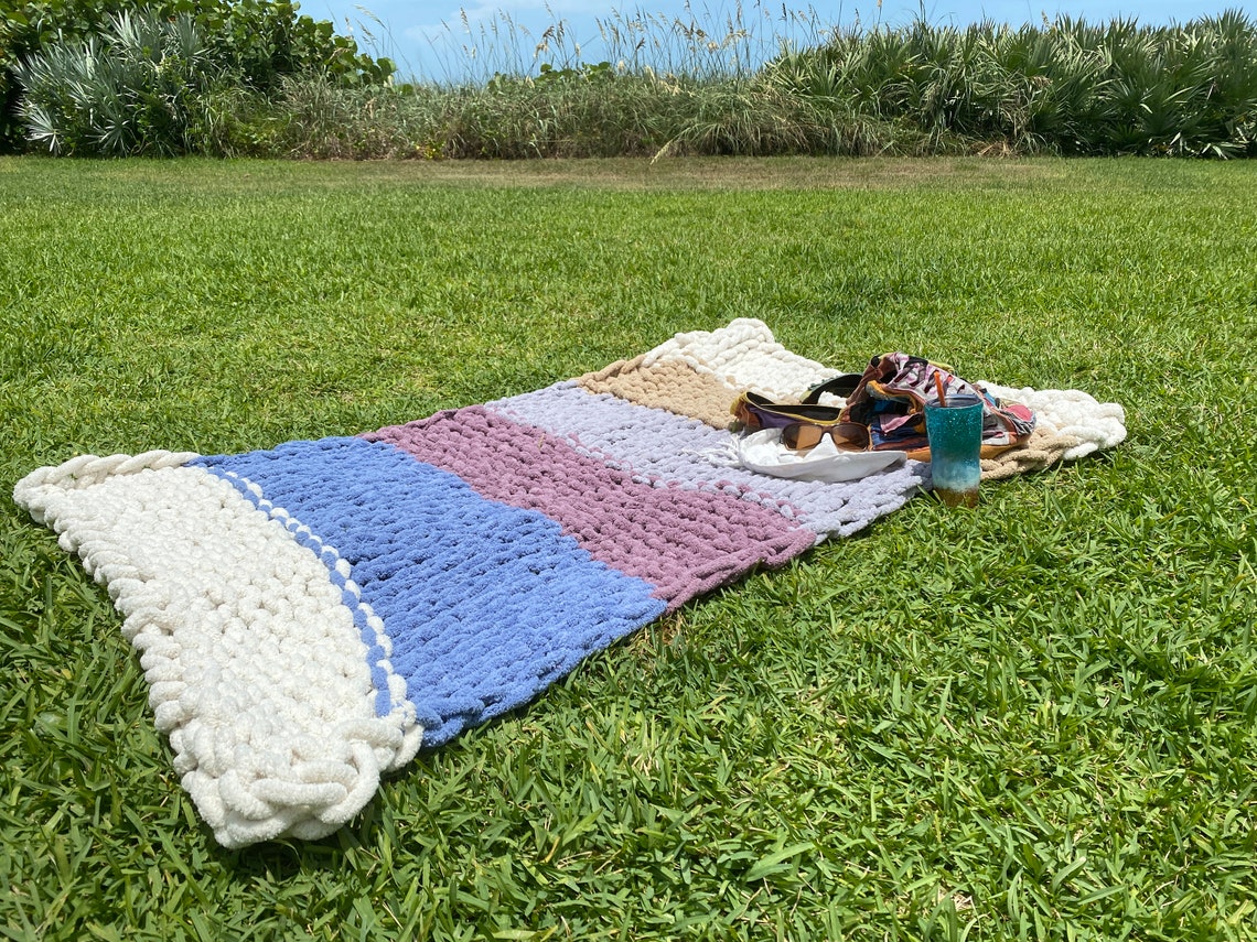 Chunky Multi Color Blanket Etsy