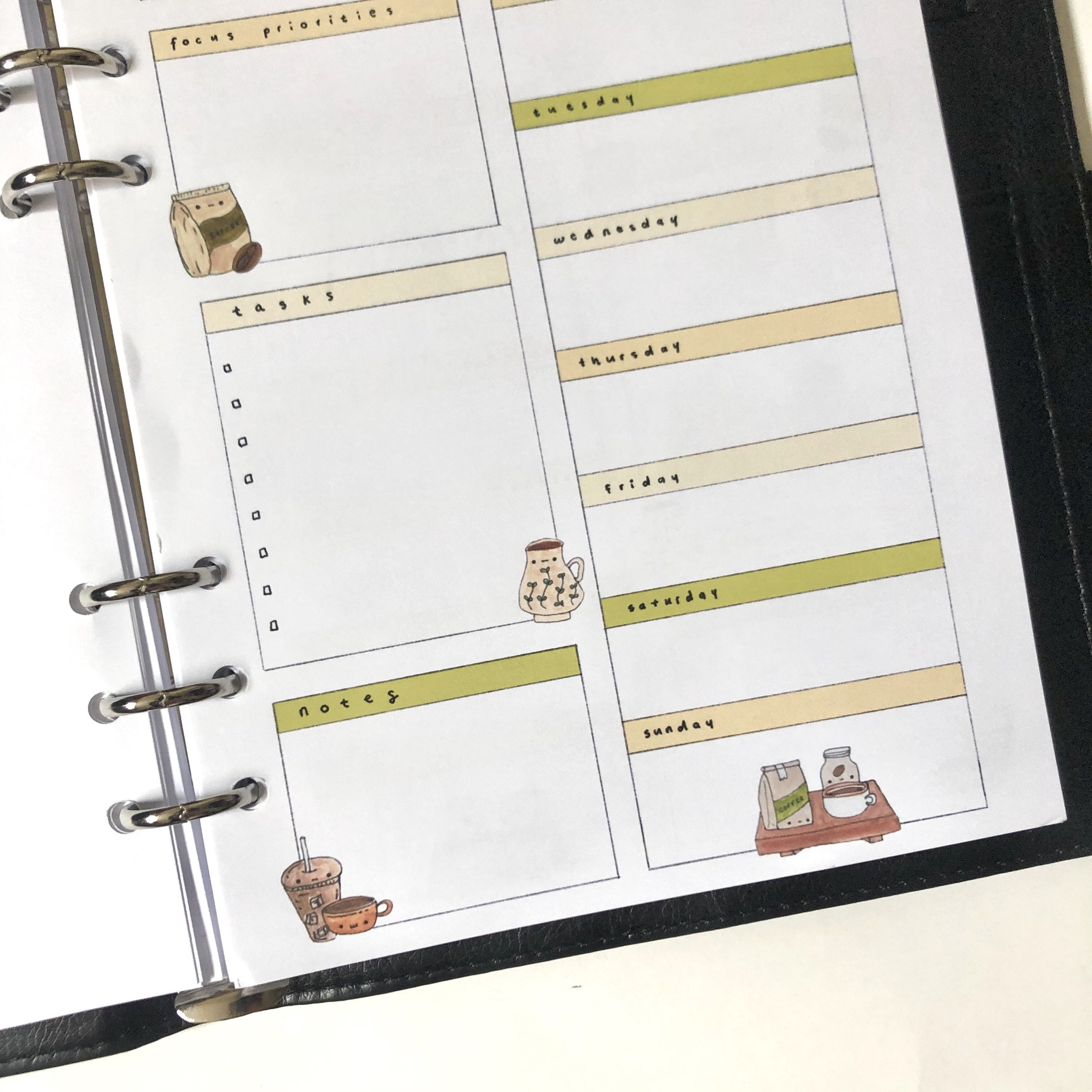 PRINTED Coffee A5 Weekly Planner Insert Cute A5 printed Etsy