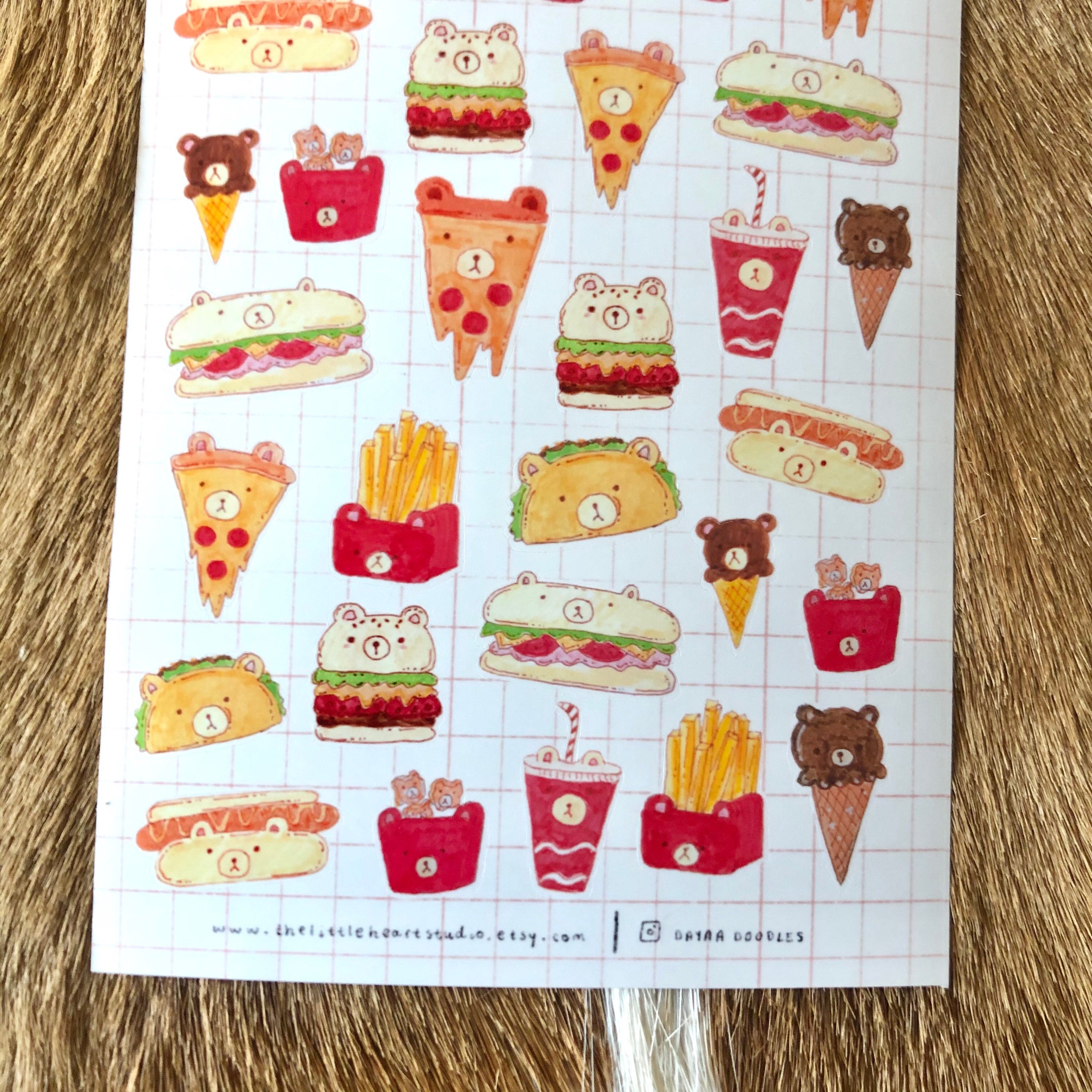Kawaii Junk Food Scrapbook Stickers Planner sticker sheet Etsy