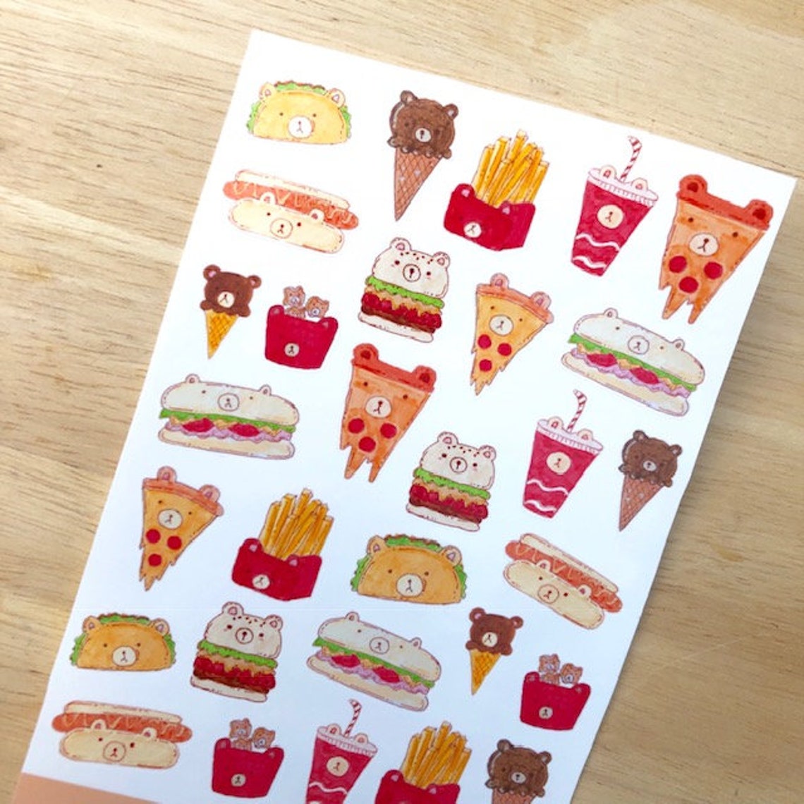 Kawaii Junk Food Scrapbook Stickers Planner sticker sheet Etsy