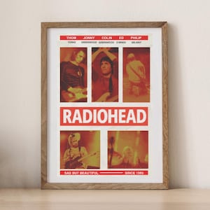 Radiohead Poster – &quot;Sad But Beautiful&quot; Indie Rock Wall Decor Print