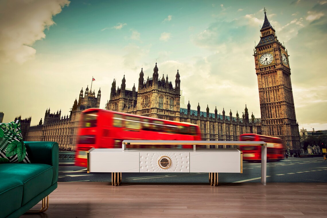 London Clock Tower Landscape Wallpaper 3d Wallcovering - Etsy