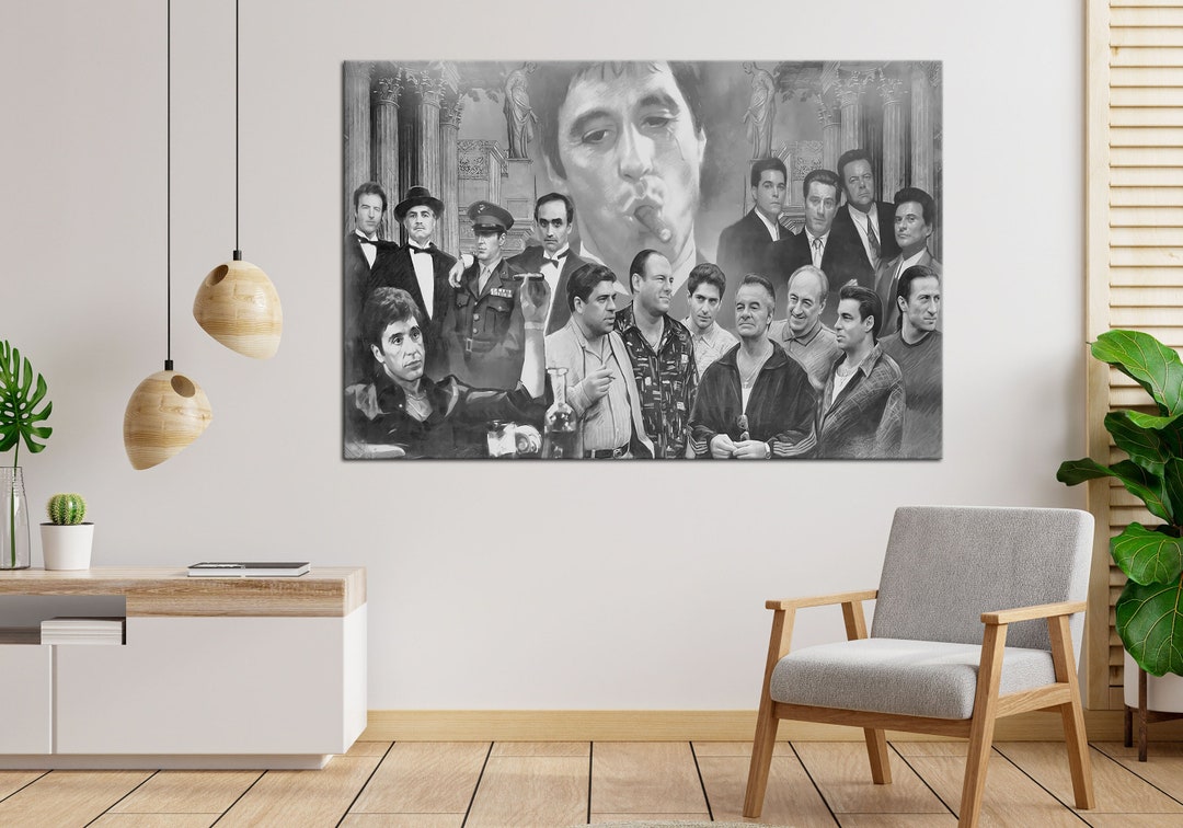 Gangster Canvas Paintinggangster Wall Artgangster Al Etsy