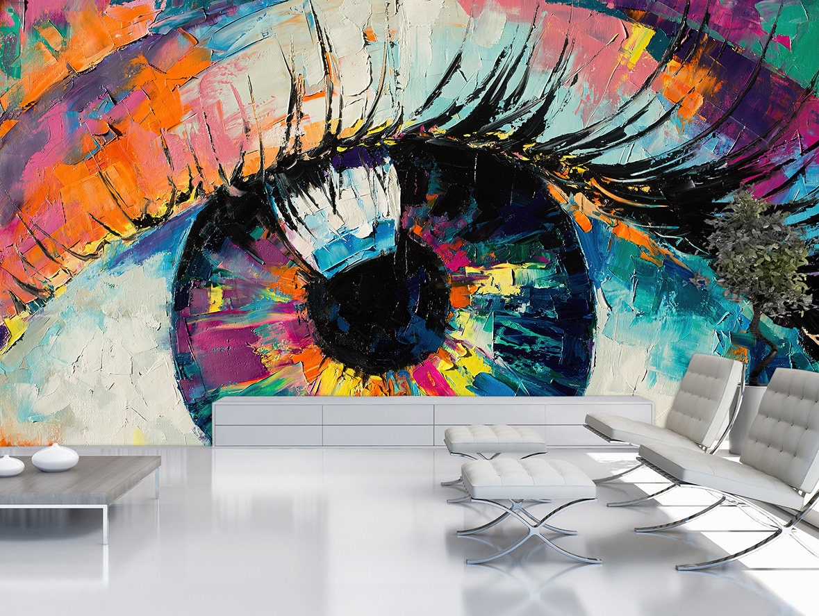 Abstract Eye Oil Painting Eye Painting Colorful Wall Decor - Etsy Australia