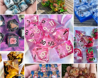 Your Custom Dice Set (standard size, sharp edge, DND, Boardgames)